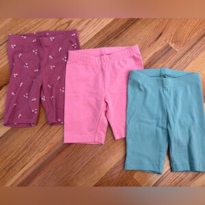 Cat & Jack Pink, Green, and Floral bike cartwheel Shorts Set XS 4T 5t